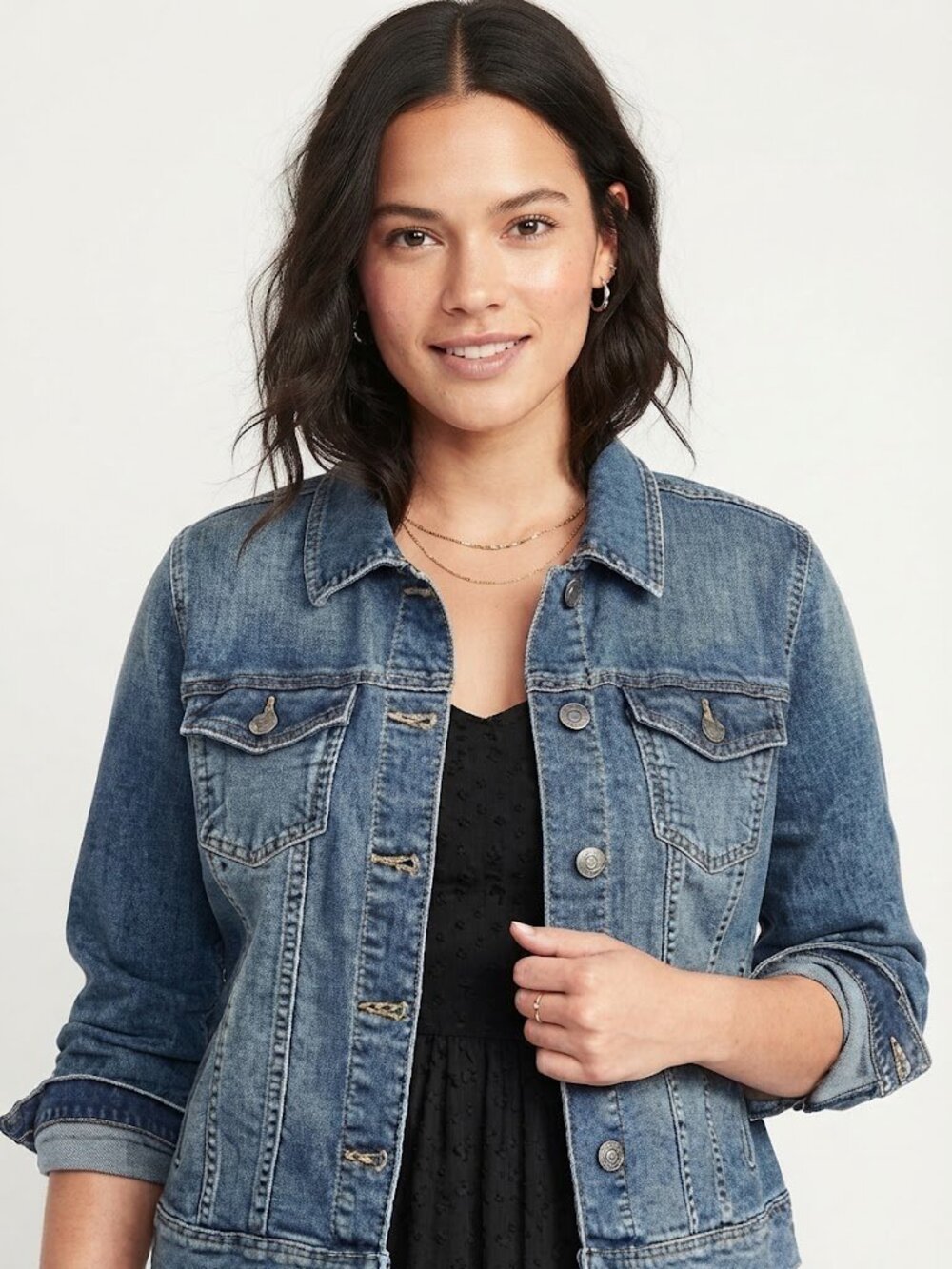 Old Navy Women’s Stretch Denim Jean Jacket Medium Wash Size M